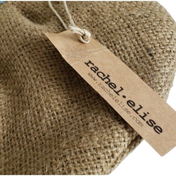 Rachel Elise Burlap & Faux Leather Clutch with Snap Closure - Picture 3 of 5